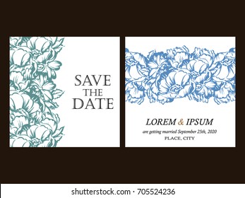 Invitation with floral background