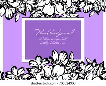 Invitation with floral background
