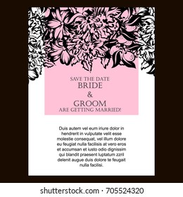 Invitation with floral background