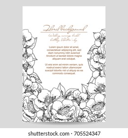 Invitation with floral background