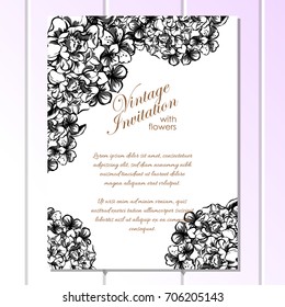 Invitation with floral background