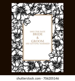Invitation with floral background