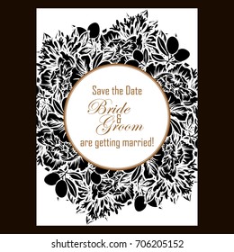 Invitation with floral background