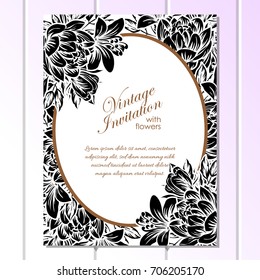 Invitation with floral background