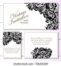 Invitation with floral background
