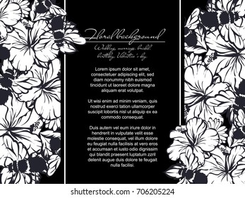 Invitation with floral background