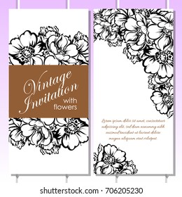 Invitation with floral background
