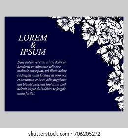 Invitation with floral background