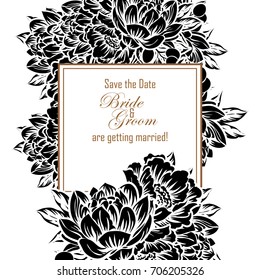 Invitation with floral background