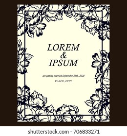 Invitation with floral background