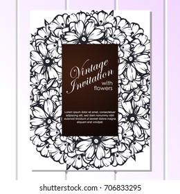 Invitation with floral background