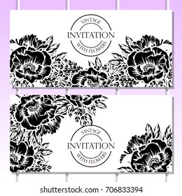 Invitation with floral background