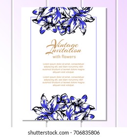 Invitation with floral background