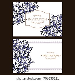 Invitation with floral background