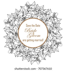 Invitation with floral background