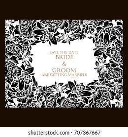 Invitation with floral background