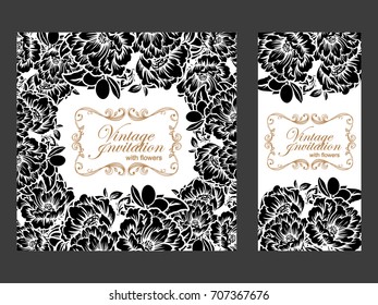 Invitation with floral background