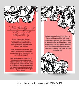 Invitation with floral background