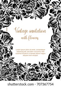 Invitation with floral background