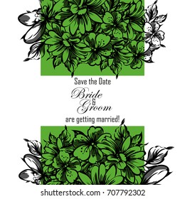 Invitation with floral background