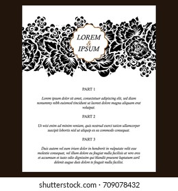 Invitation with floral background