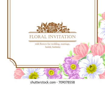 Invitation with floral background