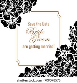 Invitation with floral background