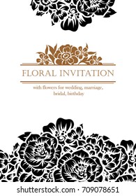 Invitation with floral background