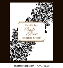 Invitation with floral background