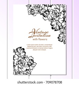 Invitation with floral background