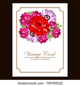 Invitation with floral background