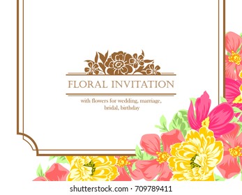 Invitation with floral background