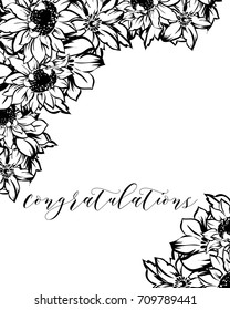 Invitation with floral background