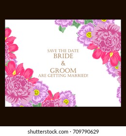 Invitation with floral background