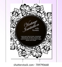 Invitation with floral background