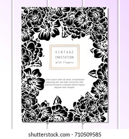 Invitation with floral background