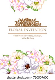 Invitation with floral background
