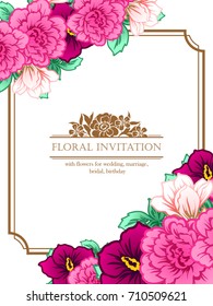 Invitation with floral background