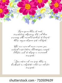 Invitation with floral background