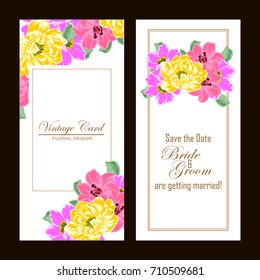 Invitation with floral background