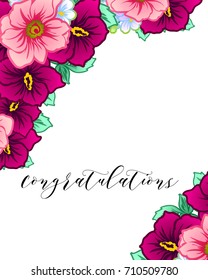 Invitation with floral background