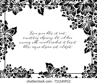 Invitation with floral background