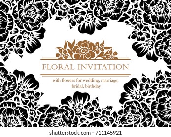 Invitation with floral background