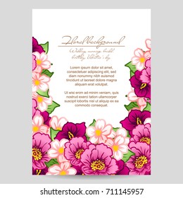 Invitation with floral background