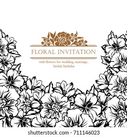 Invitation with floral background