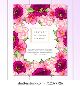 Invitation with floral background