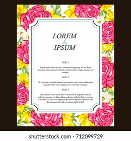 Invitation with floral background