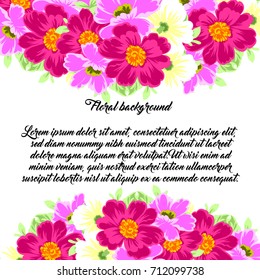 Invitation with floral background