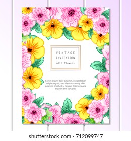 Invitation with floral background