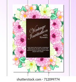 Invitation with floral background